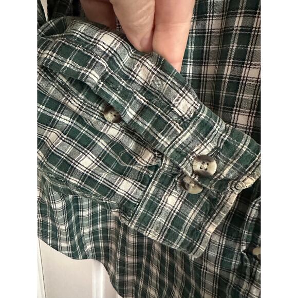 ARIZONA JEAN COMPANY Vintage Green Plaid Flannel Button Down Shirt - Women’s XL - Picture 4 of 5